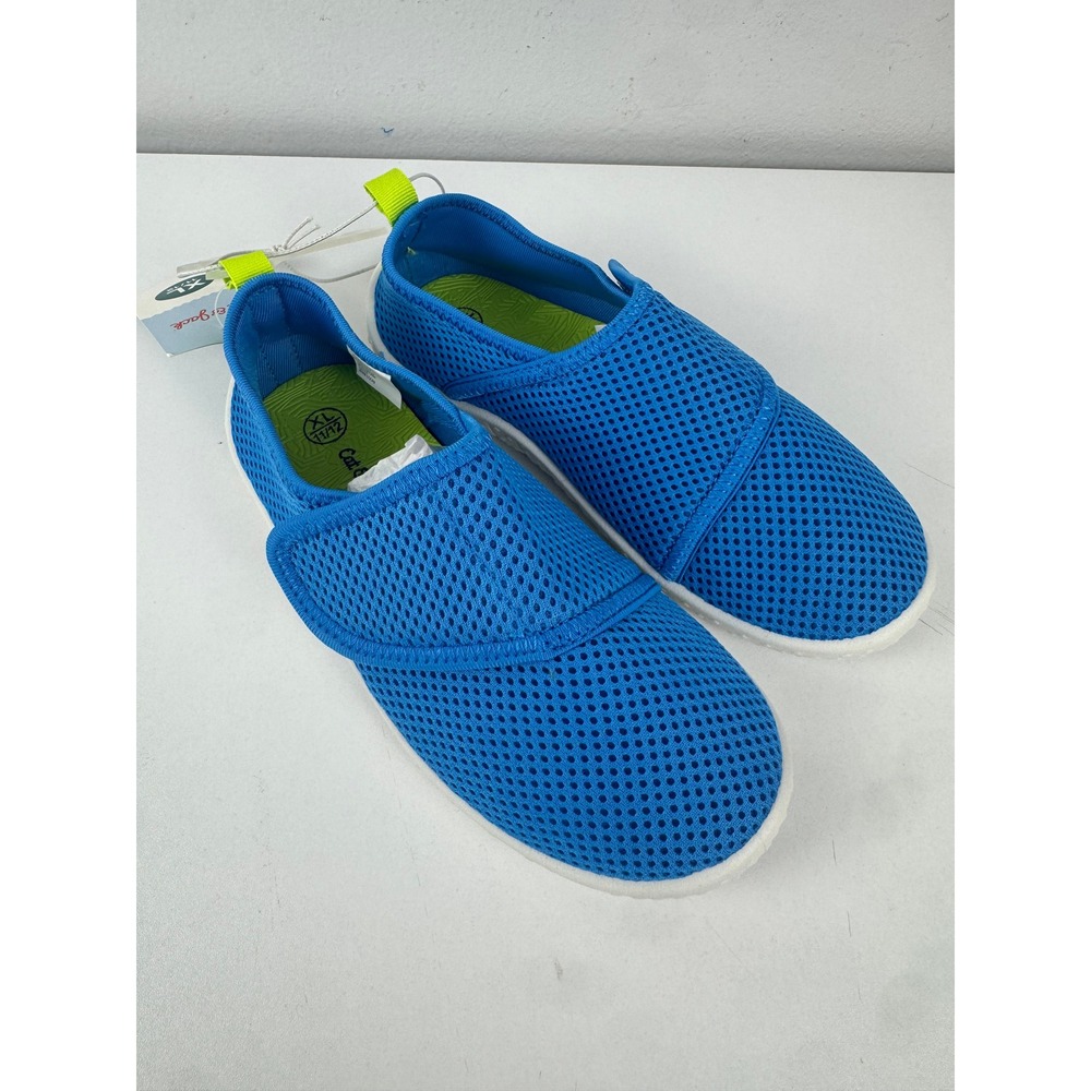 Cat & Jack Blue Teddy Mesh Slip On Sneakers Kids Size XL 11/12 NWT